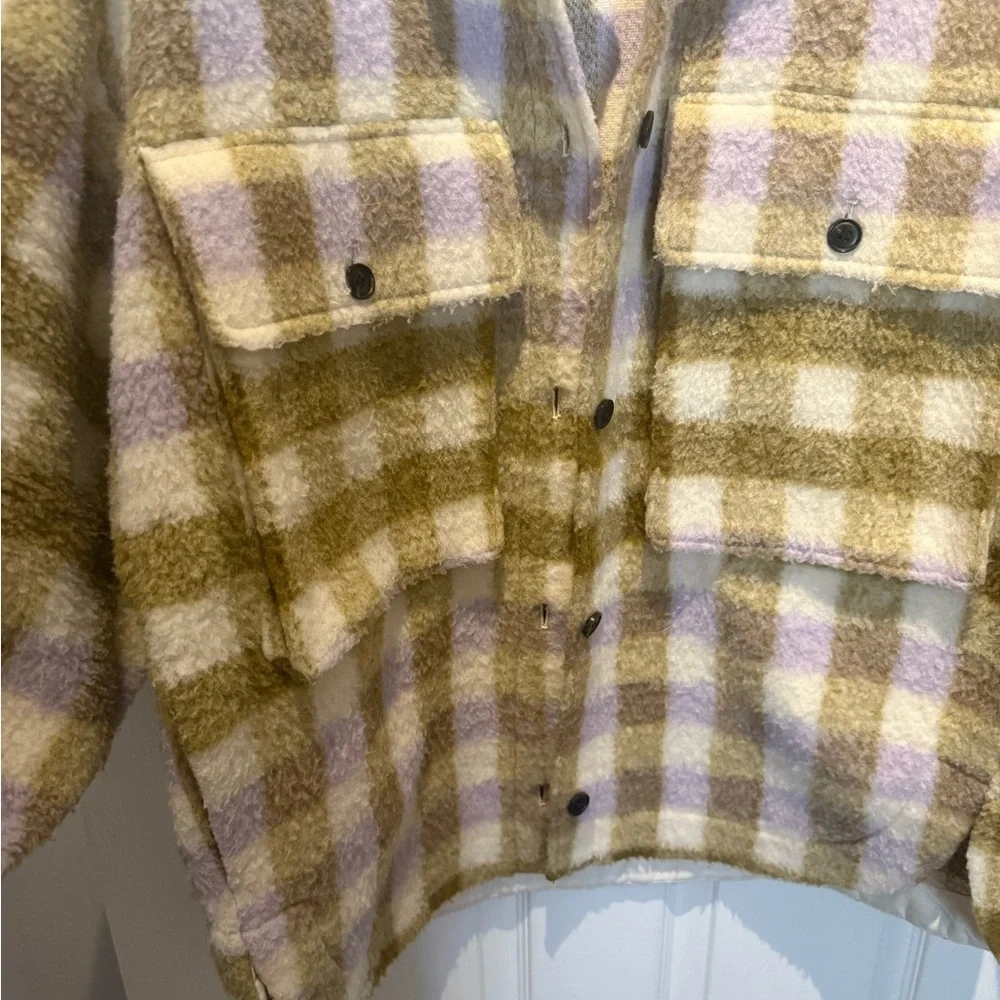 Zara Shirt Jacket Womens S-M Oversized Relaxed Shacket Over Shirt Outdoor Coat